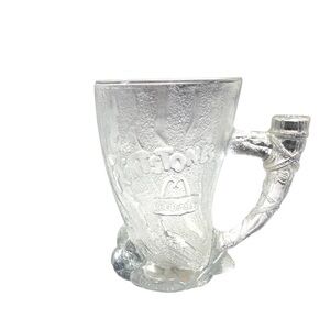 Vintage 1993 Flintstones Mammoth Glass Beer Mug Tea Cup RocDonalds McDonald’s